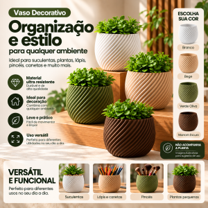 Vaso Decorativo 3d Conceito 8x8 Cm Moderno Porta Objetos